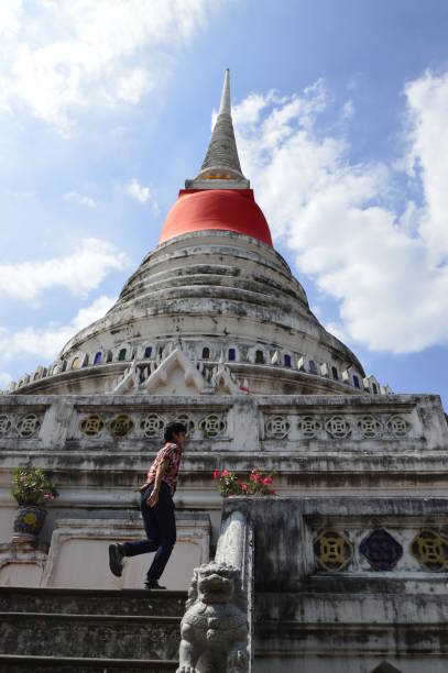 Great Buddha Relics Pagoda and Power of Faith stock photo