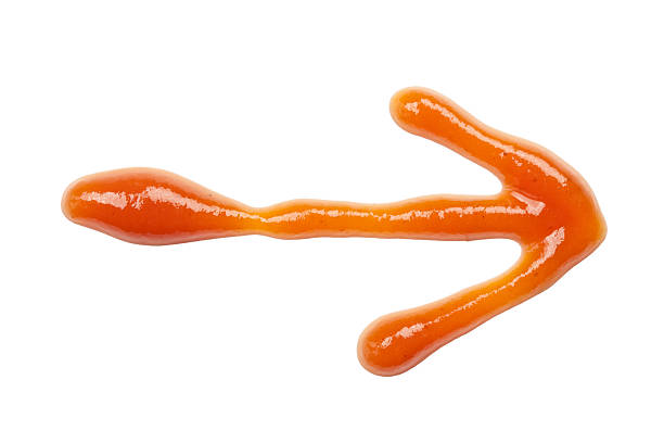 istock ketchup arrow symbol, isolated on white background 120750109
