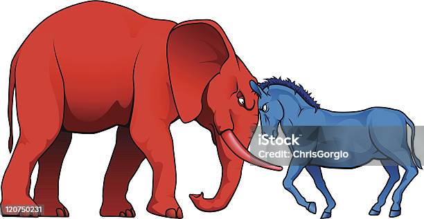 American Partie Polityczne Standoff - Stockowe grafiki wektorowe i więcej obrazów Osioł - Osioł, Partia demokratyczna - USA, Słoń