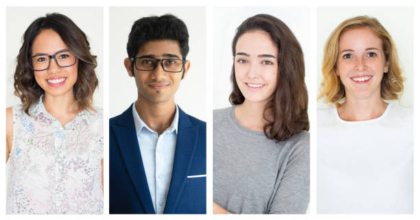 istock Group of cheerful confident people looking at camera 1207504788
