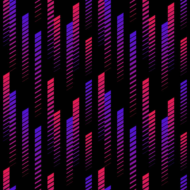 Vector sportive seamless pattern with vertical fading lines, hal Vector lines geometric seamless pattern. Texture with abstract vertical fading shapes, halftone stripes, tracks. Extreme sportive style, urban art. Trendy background in bright colors, pink, purple extreem weer stock illustrations