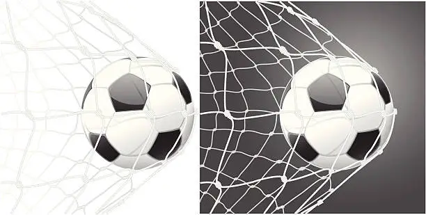 Vector illustration of Score a goal, soccer ball