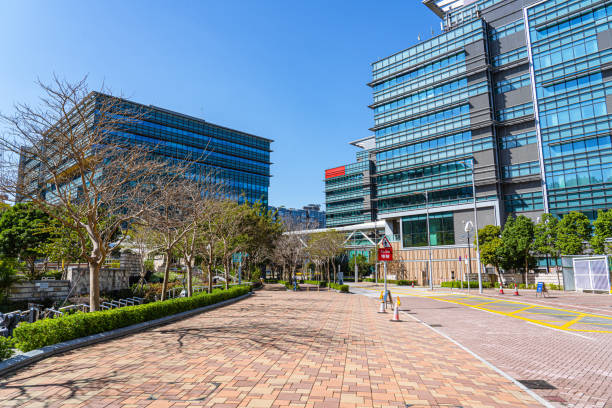 istock Empty urban road in downtown, Hong Kong 1207506561