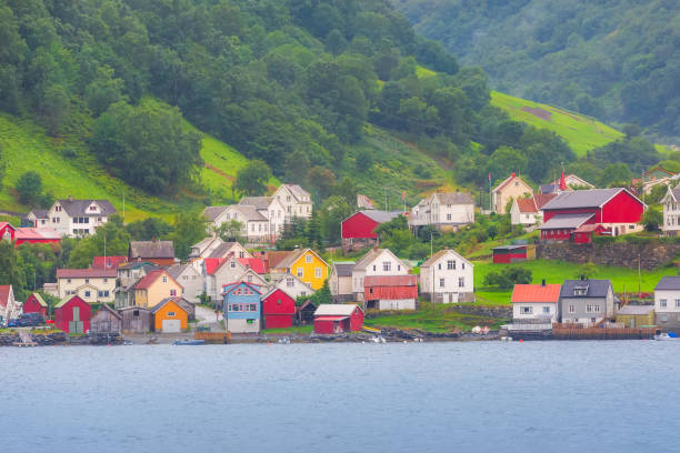 istock Norway village and mountain landscape 1207506946