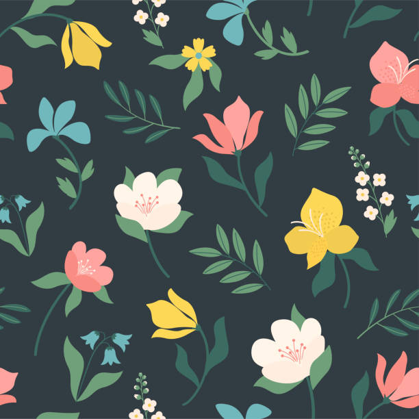 Seamless bright scandinavian floral pattern. Great for fabric, textile. Vector illustration. Seamless bright scandinavian floral pattern. Great for fabric, textile. Vector illustration. swedish summer stock illustrations