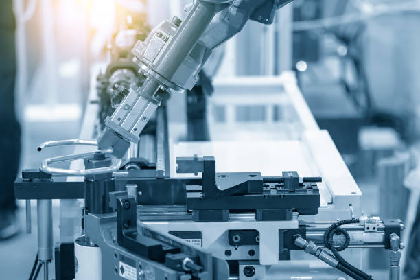 istock The hi-technology  material handing process by robotics system tube bending process. 1207515272