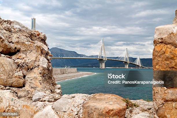 Rioantirion Bridge At Greece View From The Castle Of Rio Stock Photo - Download Image Now