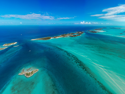 Bahamas Exuma Cays aerial drone view
