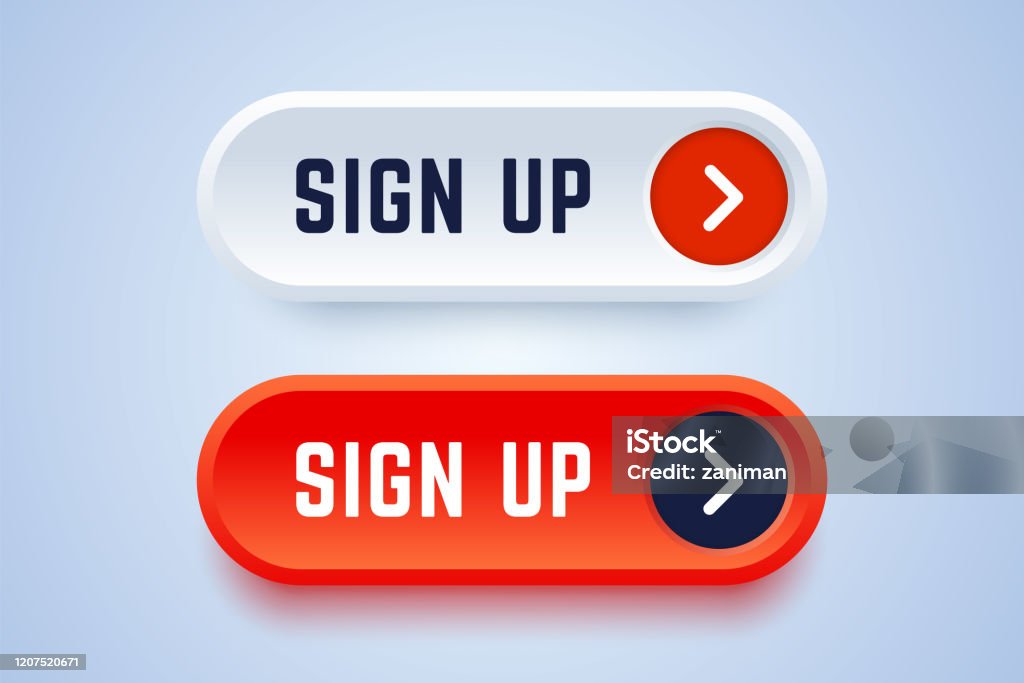 Sin Up Button Sign Up Buttons In 3d Style With Arrow Sign Stock Illustration ...
