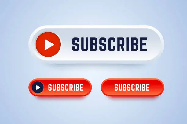 Vector illustration of Subscribe button for video service, blog or others.