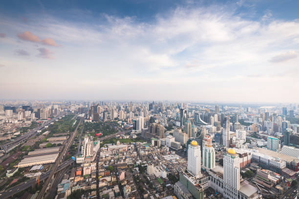 istock Panoramic view Cityscape business district ( Patunam , Central world , Bangkok, Thailand) building at dusk 1207520687