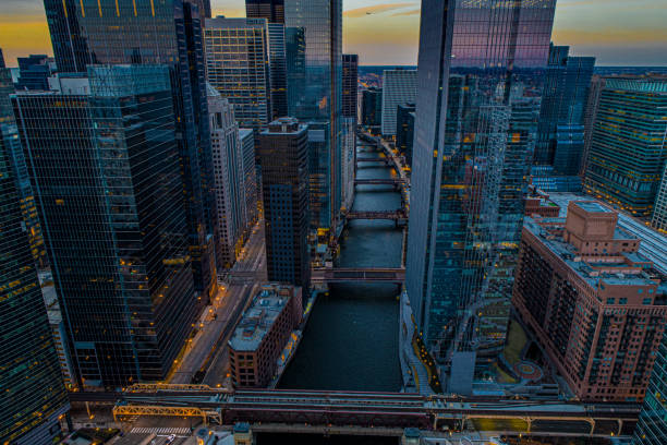 istock Chicago Skyline & River at Sunrise 1207520796