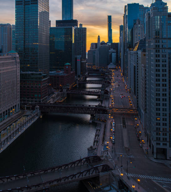 istock Chicago Skyline & River at Sunrise 1207520837