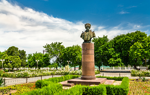 Statue of Suleyman Stalsky, a Lezgin poet from Daghestan. Makhachkala, Russia