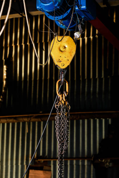 istock chain hook of electric hoist 1207525405