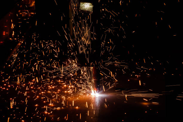 istock Plasma cutting of metal with a cnc. 1207525515