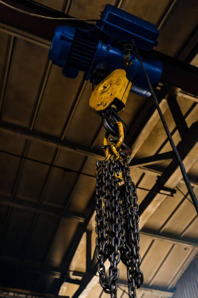 istock chain hook of electric hoist 1207525567