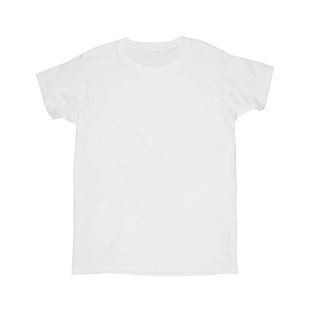 istock T-shirt white with a clean surface under the advertising on a white background.Texture or background 1207525587