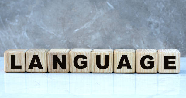 istock concept word language on cubes on a beautiful gray background 1207526220