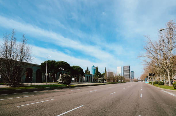 istock Passeo de la Castellana, a wide boulevard in central Madrid 1207528238