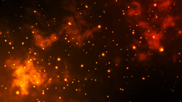 istock gold particles abstract background with shining golden Floating Dust Particles Bokeh star on Dark sky and clouds Background texture. Futuristic glittering flickering in space. 1207532169