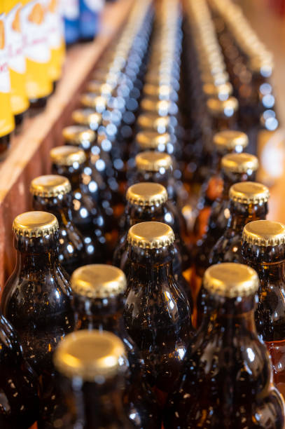 istock Many Belgian beer bottles in abbey shop 1207532320