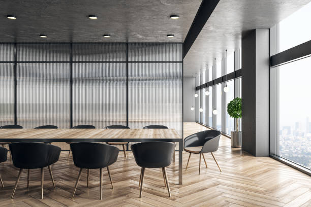 istock Wooden meeting room interior 1207533901