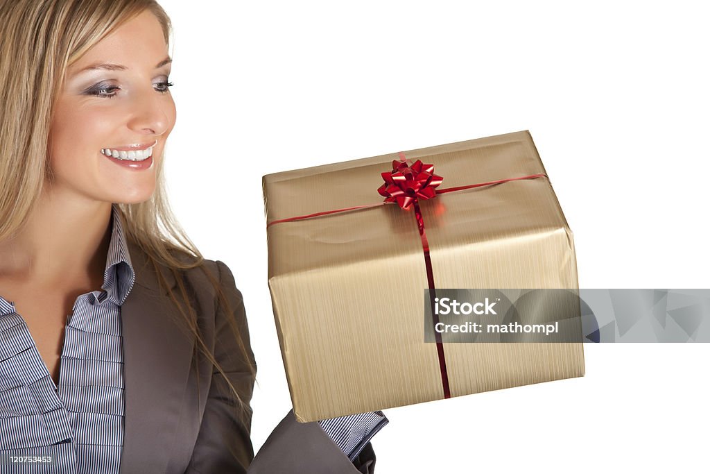 Mulher com presentes de Natal - Royalty-free Adulto Foto de stock