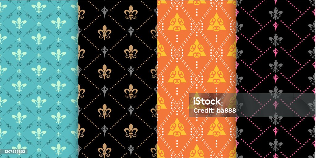 2010 Pattern Background Background Patterns Set Background Image In Retro Style Seamless ...
