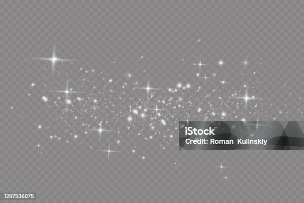 Banner Met Geel Stof Licht Effect Op Mooie Banners Stofeffect Stofdeeltjes Flikkeren Op Een Donkere Achtergrond Vectorillustratie Magic Kerstmis Stockvectorkunst en meer beelden van Glinsterend