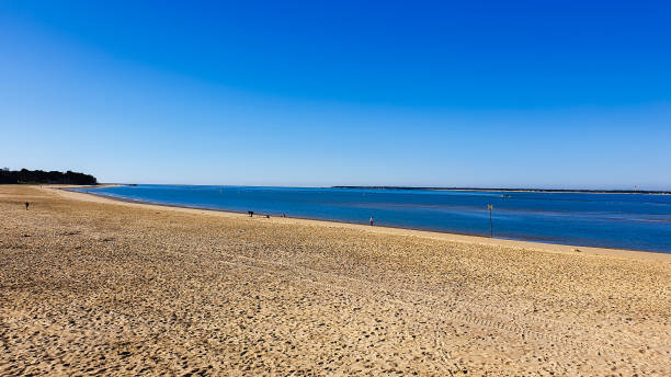 istock almost deserted beach and calm sea under azure sky 1207536124