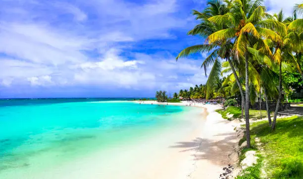 Photo of Best beaches of Mauritius island - Belle Mare. Tropical paradise scenery