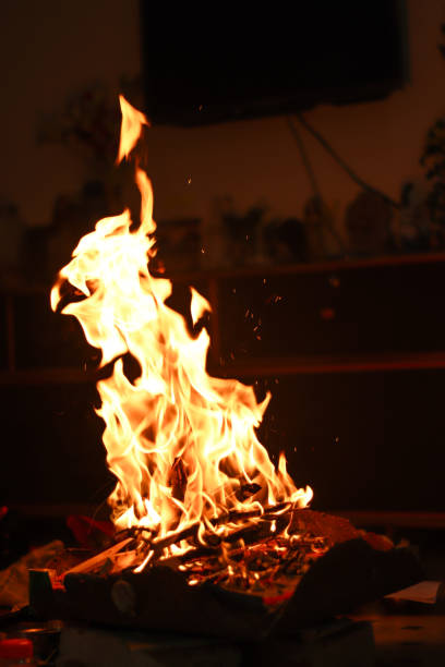 istock indian Hawan And Pooja fire stock images. 1207544789