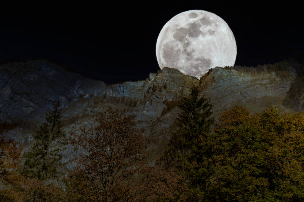Moon over Cliffs in the Mountains of Slovenia