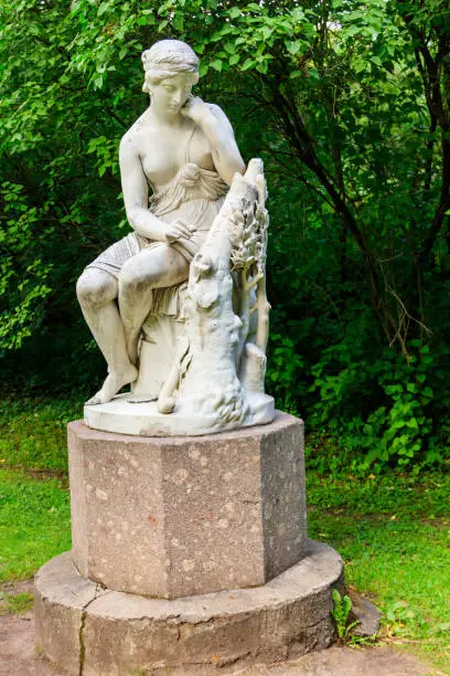 Marble statue Erminia in Pavlovsk park, Russia