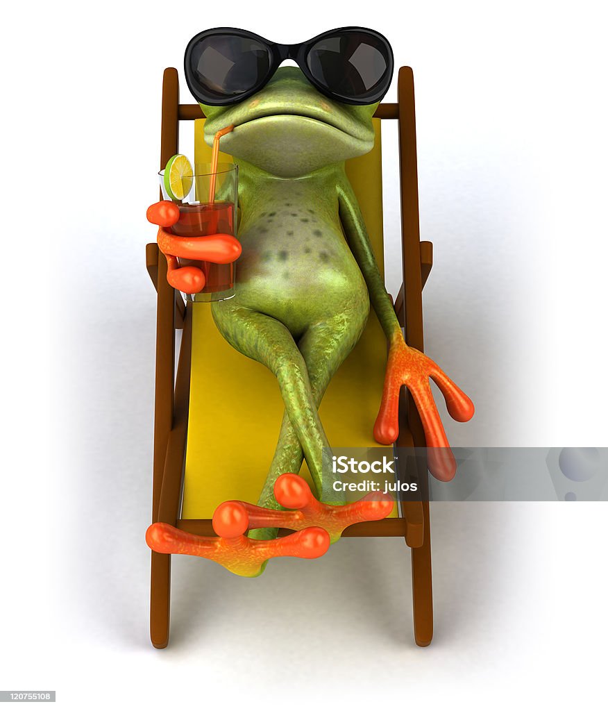 Cool Looking Relaxing Frog with Beverage  /file_thumbview_approve.php?size=1&id=21507720 Amphibian Stock Photo