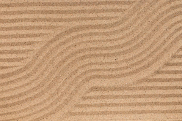 istock Zigzag lines and straight lines sand. Texture of sand. Copy space. 1207554483