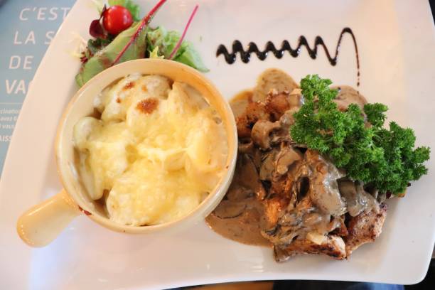 istock Chicken with morels and gratin dauphinois 1207556030