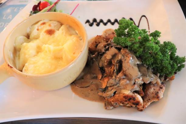 istock Chicken with morels and gratin dauphinois 1207556031
