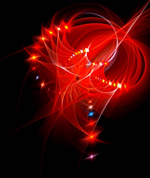 istock abstract, fractal, computer-generated image of multicolored arches and curves on a dark background 1207556900