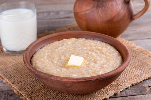 istock Wheat porridge with butter 1207557762
