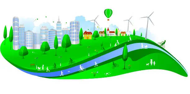 Vector illustration of Green City