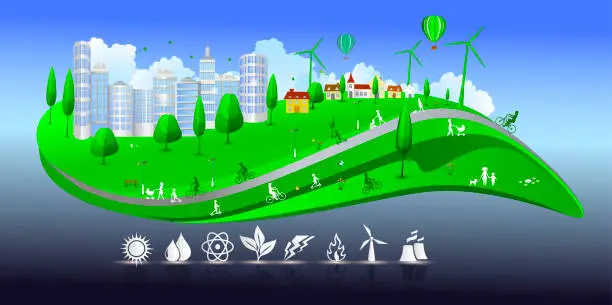 Vector illustration of Sustainable City