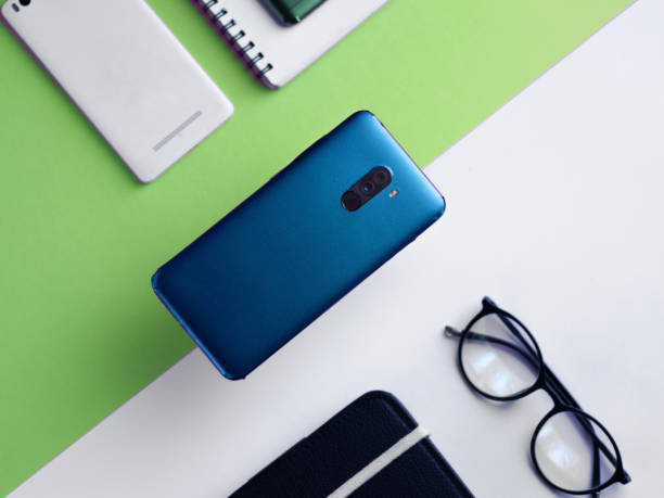 istock custom phone skin flatlay with different background colour. 1207560862