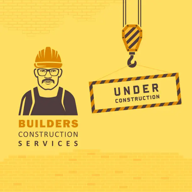 Vector illustration of Construction Worker Logo