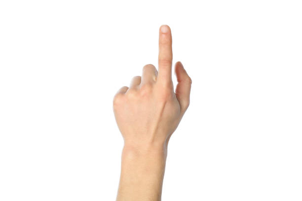 istock Male hand isolated on white background.Gestures 1207565897