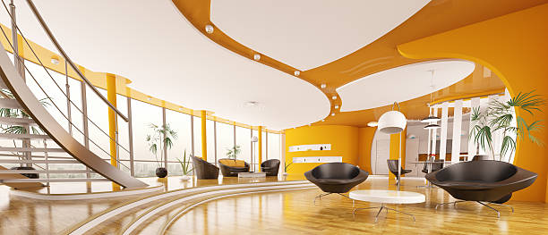 istock Interior design  of modern apartment panorama 3d render 120756612