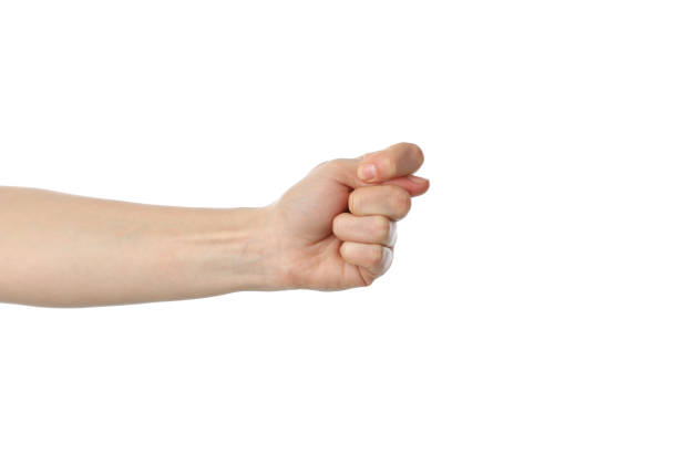 istock Female hand showing gesture, isolated on white background 1207566451