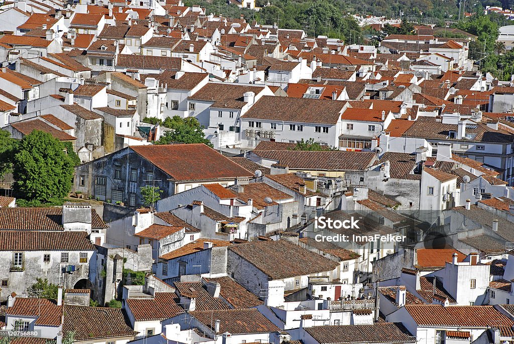 red tile roofs red tile roofs in european medieval village Alentejo Stock Photo