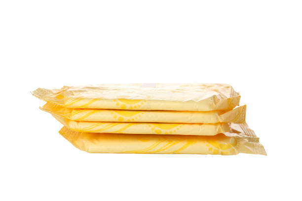 istock Packaged sanitary pads isolated on white background 1207569745
